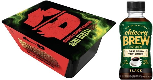 CJ제일제당 '습파김치'와 빙그레 '치커리브루 블랙'. (사진=각 사)