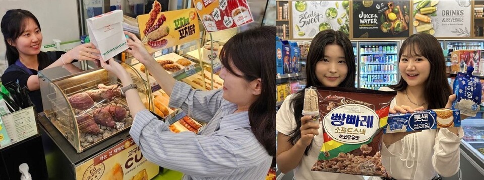 CU '고창산 햇고구마'와 이마트24X롯데웰푸드 협업 제품들. (사진=각 사)