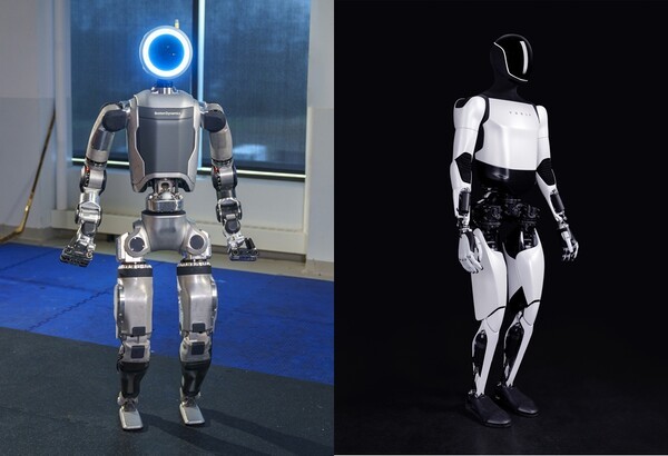 (왼쪽부터) 현대차그룹 보스턴다이나믹스 아틀라스, 테슬라 테슬라봇 (사진=각 사)