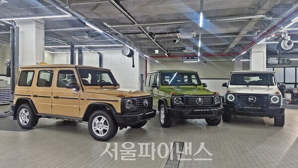 벤츠코리아가 4일 오전 서울 서초 소재 HS효성더클래스 방배서비스센터에서 G클래스 스트롱거 댄 더 1980 에디션을 선보였다. (사진=문영재 기자)