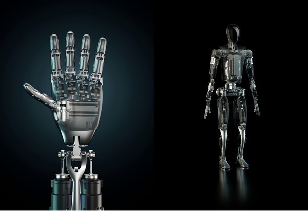 테슬라 옵티머스 손(왼쪽)과 전신. (사진=테슬라)