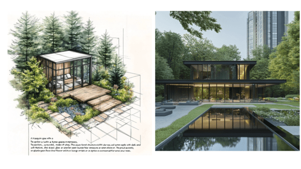 생성형 AI가 작업한 탑석 푸르지오 파크7 힐링라운지 (사진=대우건설)