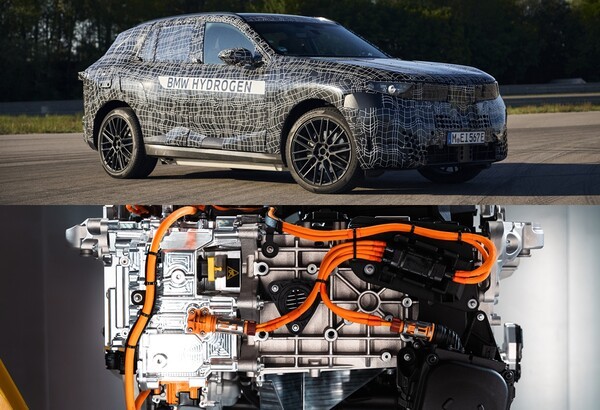 위쪽부터 BMW iX5 하이드로젠 프로토타입과 3세대 연료전지 시스템 (사진=BMW)
