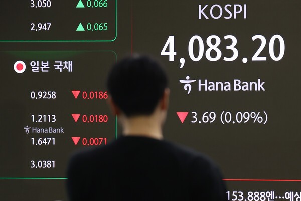 31일 오전 서울 중구 하나은행 본점 딜링룸 현황판에 코스피 지수가 표시되고 있다. (사진=연합뉴스)