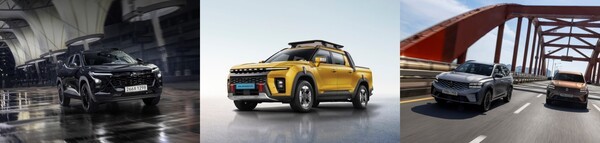 (왼쪽부터) 쉐보레 트랙스 크로스오버, KGM 무쏘EV, 르노 그랑 콜레오스 (사진=각 사)