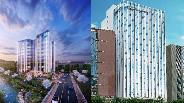 경기 성남 HK이노엔 판교 스퀘어(왼쪽), (사진=각 사)