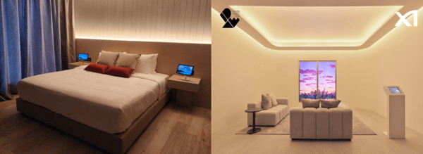 힐스테이트 레이크 송도 4차에 적용된 헤이슬립(왼쪽)과 인간 중심 기술을 접목한 자이랩(Xi Lab) (사진=현대건설, GS건설)