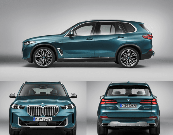 (시계방향으로)X5 x드라이브50e 옆면, 뒷면, 앞면 (사진=BMW)